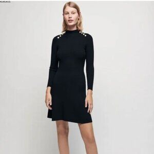 Maje Ribbed Flared Dress NWT